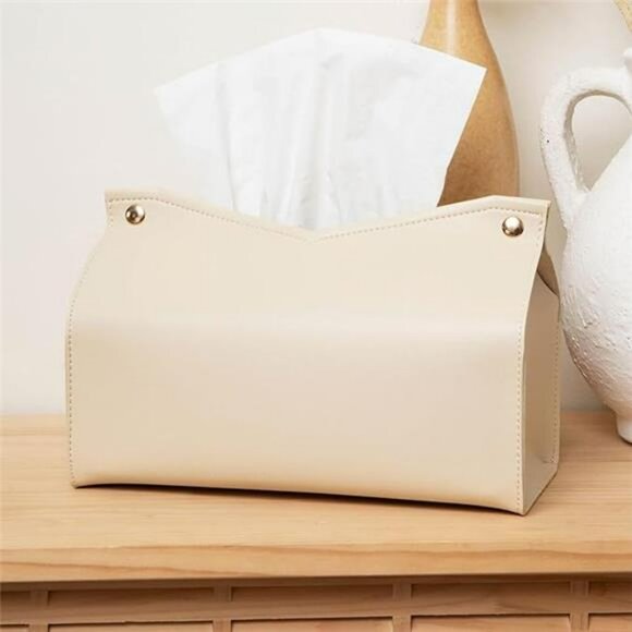 Rectangular leather tissue box cover decorative tissue holder for home office ca - Picture 8 of 8